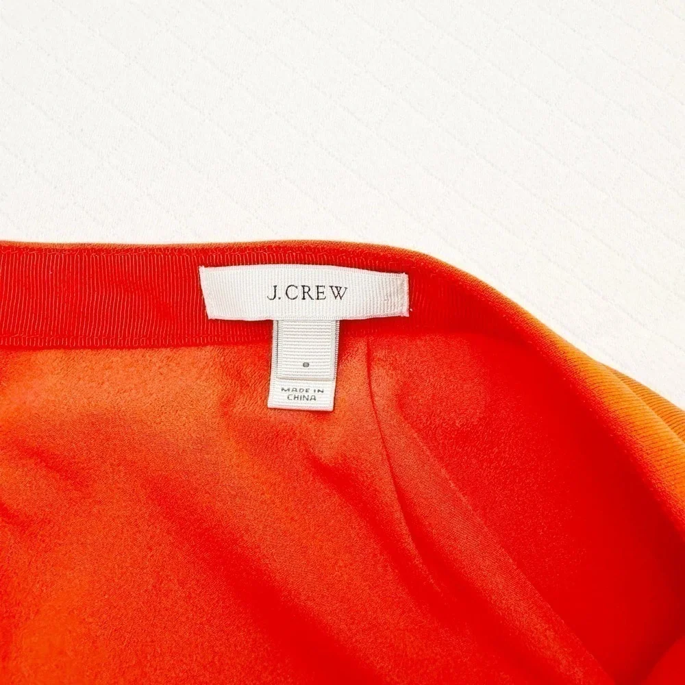J. Crew Ruched Detail Pencil Skirt Orange Size 8 Mint